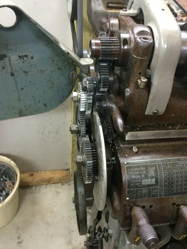 Manual South Bend 9A Metric Change Gear Assembly Angle 2