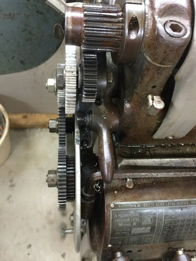Manual South Bend 9A Metric Change Gear Assembly Angle 4