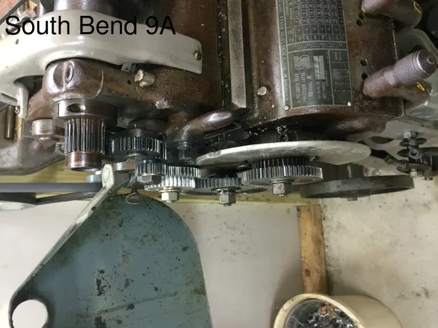 Manual South Bend 9A Metric Change Gear Assembly Angle 5