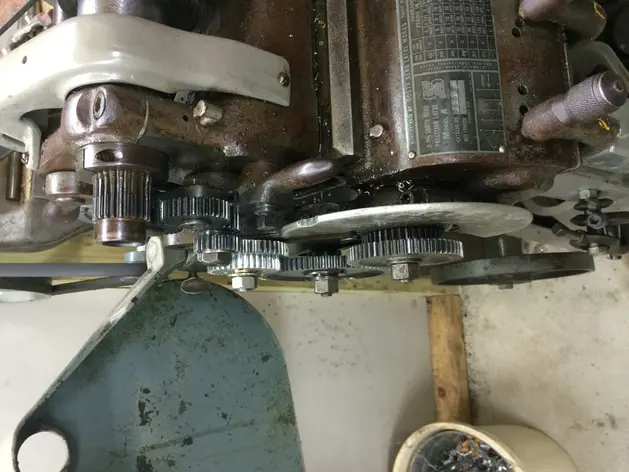 Manual South Bend 9A Metric Change Gear Assembly Angle 6
